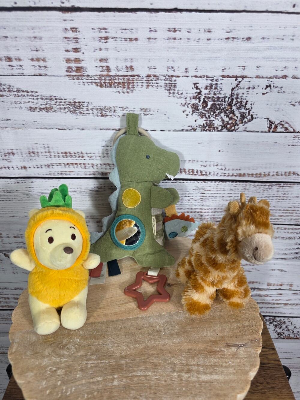 Itzy Ritzy Baby Dino Activity Plus Sensory Toy with Two Other baby plush
